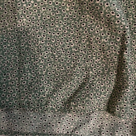 H&M Floral Oversized Trapeze Drop Waist Long Sleeve Babydoll Dress Green XS - Picture 2 of 4